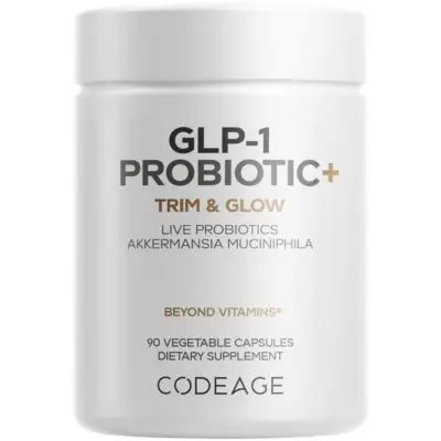 CodeageGLP-1 Probiotic+ - Live Probiotics Akkermansia, Clostridium, Bifidobacterium, Chicory Inulin Probiotic, Prebiotics and Postbiotics 90 Capsules One Day Deal