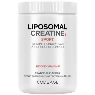 Premium CodeageLiposomal Creatine Powder Supplement, 5000mg Creatine Monohydrate Pre Workout & Post Workouts, Pure Creatine Powder, for Sports - 90 Servings