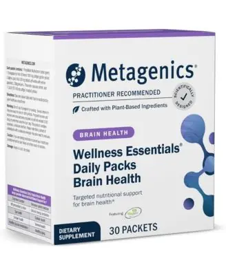 Today Only MetagenicsWellness Essentials Brain Health Comprehensive Daily Multivitamin Packs with Alpha Lipoic Acid, Biotin, DHA, Folate 30 Packets