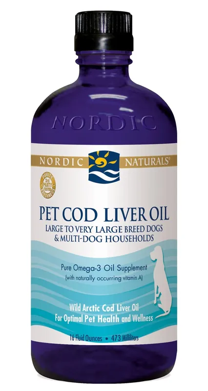 Popular Pet Cod Liver Oil for Large to Very Large Breed Dogs & Multi-Dog Households -16 oz