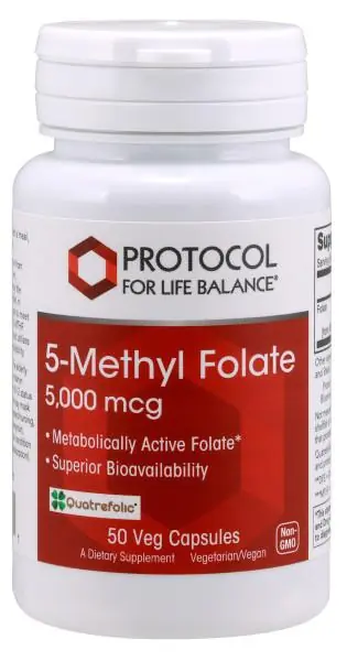 5-Methyl Folate 5,000mcg - 50 Capsules Mega Sale