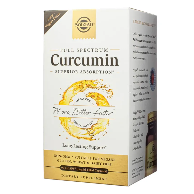 Fast Shipping Solgar Full Spectrum Curcumin Liquid Extract Softgels