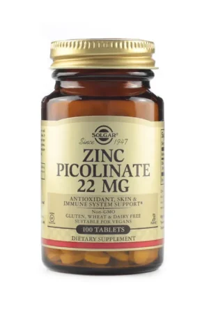 Free Returns Solgar Zinc Picolinate 22mg Tablets