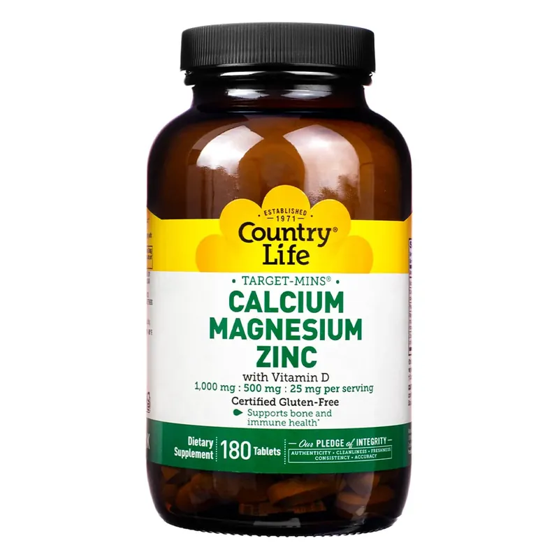 Country Life Calcium Magnesium Zinc with Vitamin D Tablets Hassle-Free Returns