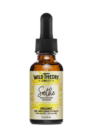 Mega Sale Wild Theory Soothe Broad Spectrum CBD Oil - 200mg CBG + 1000mg CBD