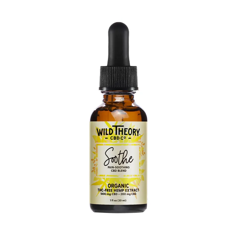 Mega Sale Wild Theory Soothe Broad Spectrum CBD Oil - 200mg CBG + 1000mg CBD