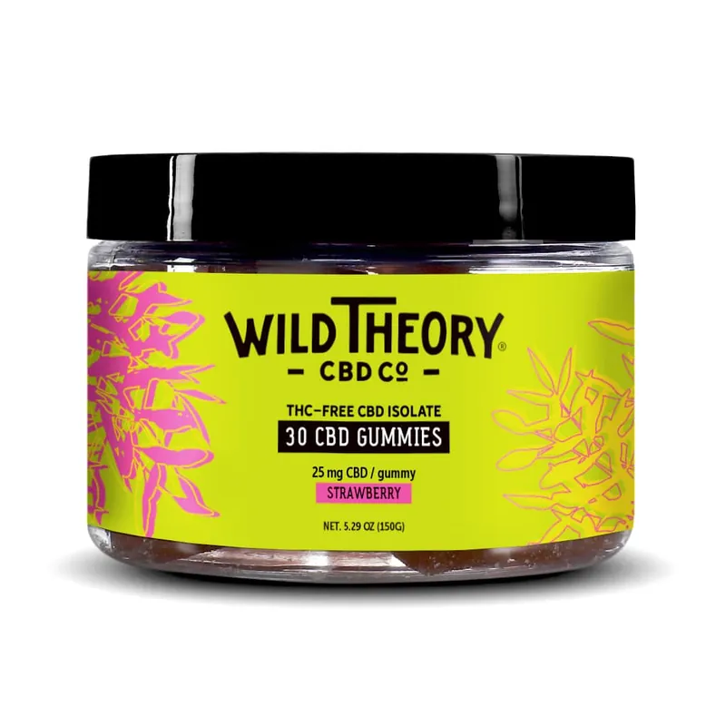 Budget Wild Theory CBD Isolate Gummies - 25mg - Strawberry - Final Sale