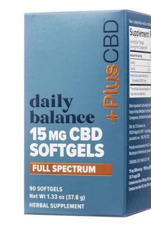 Don't Miss Out +PlusCBD Daily Balance 15mg CBD Softgels