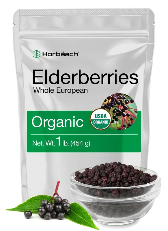 Whole Dried Organic Elderberries 1 lb Bag Fresh Stock