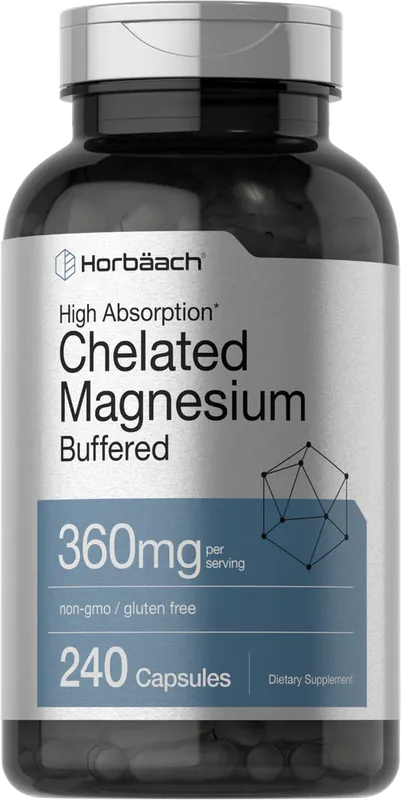 Best Price Magnesium Chelated 360mg per serving 240 Capsules
