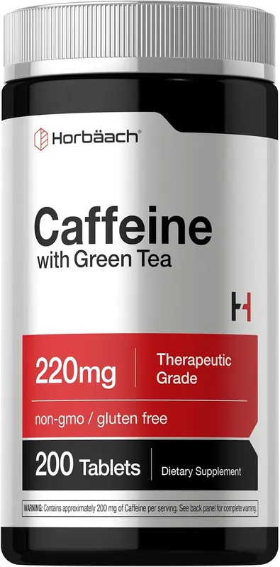 Caffeine Pills 200mg with Green Tea 200 Tablets Limited Offer