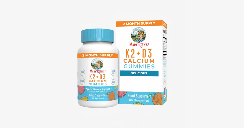 Secure Checkout Vitamin K2+D3 Calcium Gummies - Peach Mango & Apricot