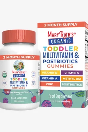 Direct From Factory Organic Toddler Multivitamin & Postbiotic Gummies - Mixed Berry & Cherry