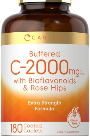 Vitamin C Buffered 2000mg per serving 180 Caplets Time-Limited