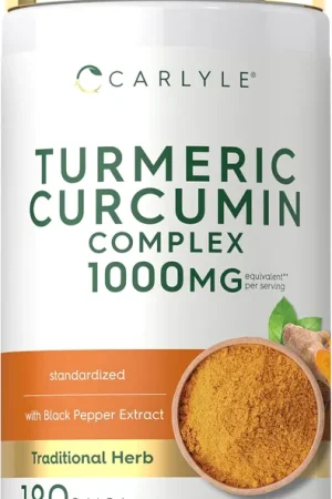 Turmeric Curcumin with Black Pepper 180 Capsules Reduced Price