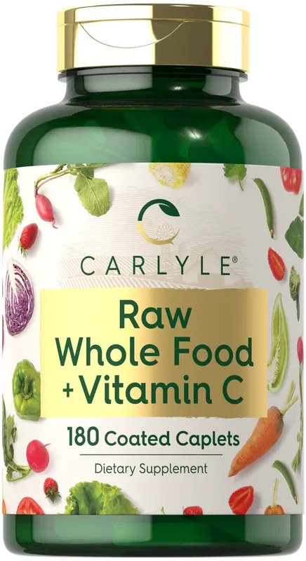 Raw Whole Foods with Vitamin C 180 Caplets Special Discount