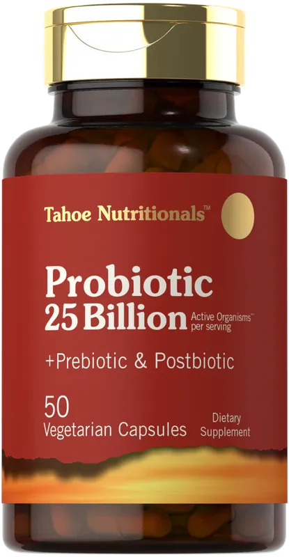 Prebiotic, Probiotic & Postbiotic 25 Billion CFU per serving 50 Capsules Time-Limited