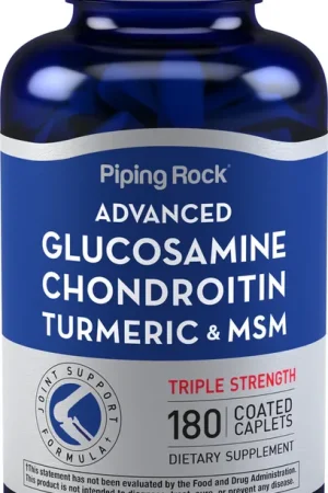 Advanced Triple Strength Glucosamine Chondroitin MSM Plus Turmeric, 180 Coated Caplets Save Now