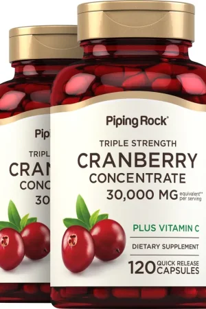 Affordable Ultra Triple Strength Cranberry Plus C, 30,000 mg (per serving), 120 Quick Release Capsules, 2 Bottles