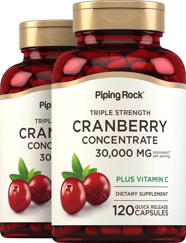 Affordable Ultra Triple Strength Cranberry Plus C, 30,000 mg (per serving), 120 Quick Release Capsules, 2 Bottles