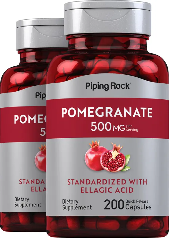 Direct From Factory Pomegranate Extract (Standardized), 500 mg (per serving), 200 Quick Release Capsules, 2 Bottles
