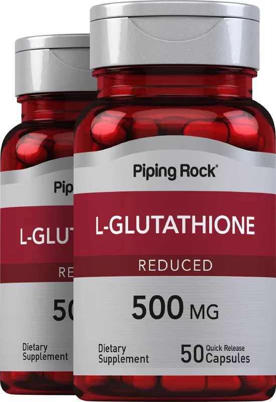 Discount L-Glutathione (Reduced), 500 mg, 50 Quick Release Capsules, 2 Bottles