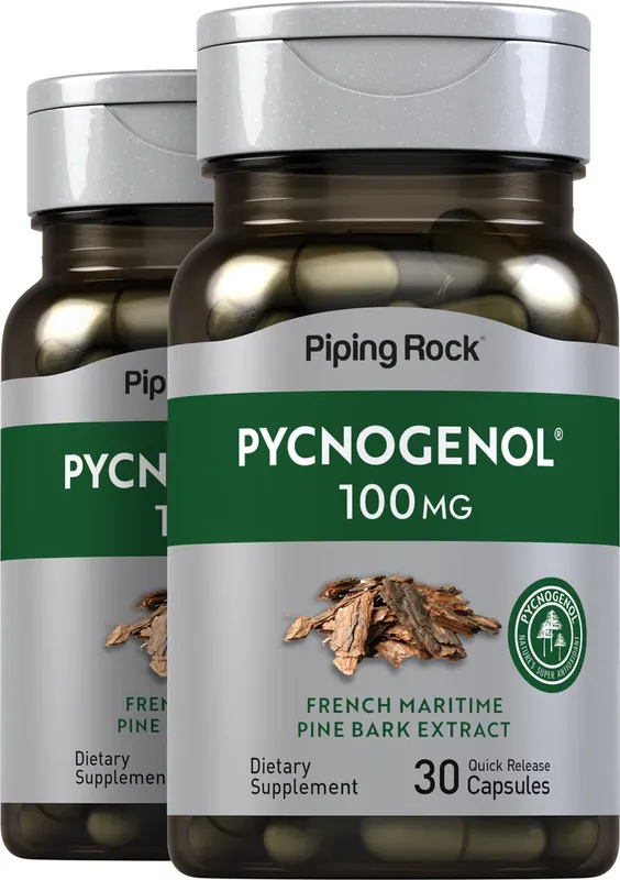 Certified Pycnogenol, 100 mg, 30 Quick Release Capsules, 2 Bottles