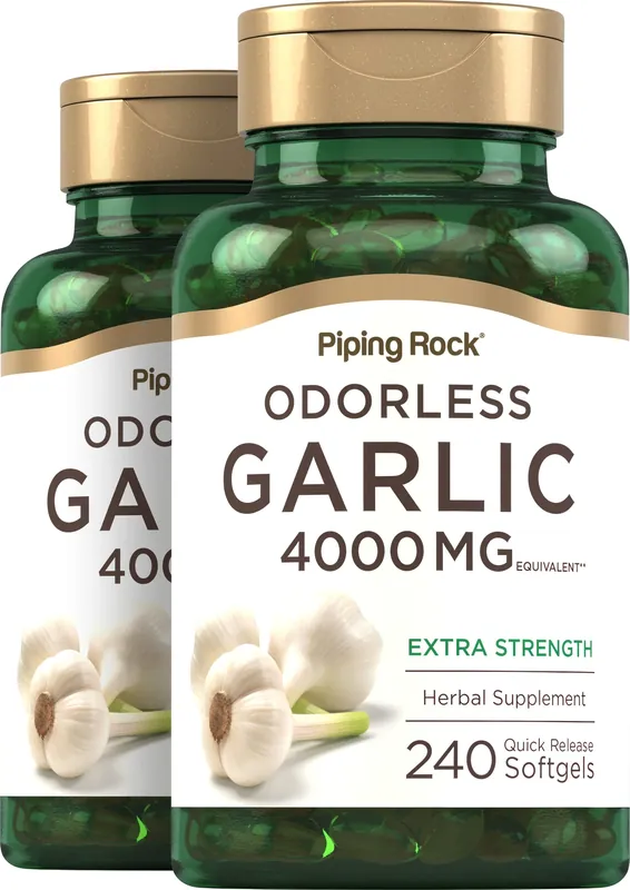 Free Returns Odorless Garlic, 4000 mg, 240 Quick Release Softgels, 2 Bottles
