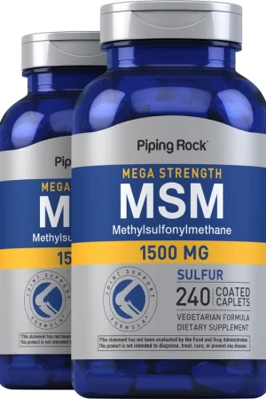 Affordable Mega MSM + Sulfur, 1500 mg, 240 Coated Caplets, 2 Bottles