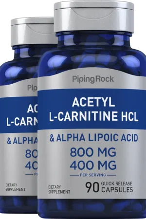 Acetyl L-Carnitine 800 mg & Alpha Lipoic Acid 400 mg, 90 Quick Release Capsules, 2 Bottles Bargain