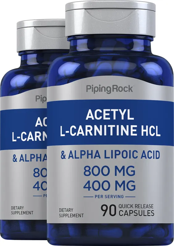 Acetyl L-Carnitine 800 mg & Alpha Lipoic Acid 400 mg, 90 Quick Release Capsules, 2 Bottles Bargain