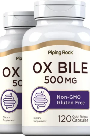 Affordable Ox Bile, 500 mg (per serving), 120 Quick Release Capsules, 2 Bottles