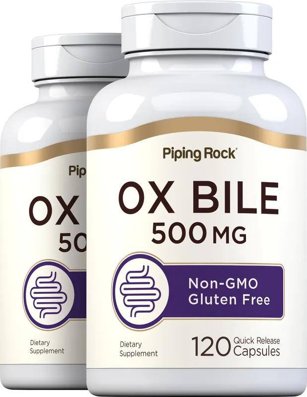 Affordable Ox Bile, 500 mg (per serving), 120 Quick Release Capsules, 2 Bottles