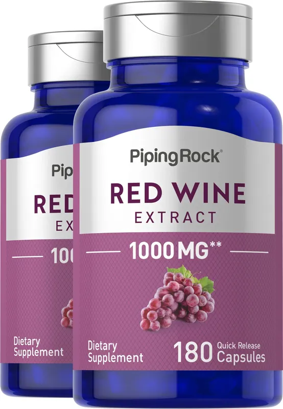 Red Wine Extract, 1000 mg, 180 Quick Release Capsules, 2 Bottles Shop Now