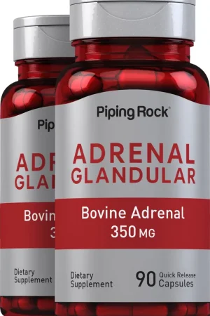 Adrenal Glandular (Bovine), 350 mg, 90 Quick Release Capsules, 2 Bottles Final Sale