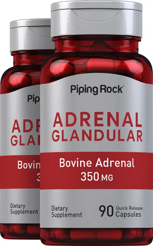Adrenal Glandular (Bovine), 350 mg, 90 Quick Release Capsules, 2 Bottles Final Sale