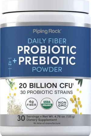 Affordable Probiotic + Prebiotic Powder (Organic), 20 Billion CFU, 4.76 oz (135 g) Bottle