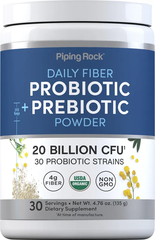 Affordable Probiotic + Prebiotic Powder (Organic), 20 Billion CFU, 4.76 oz (135 g) Bottle
