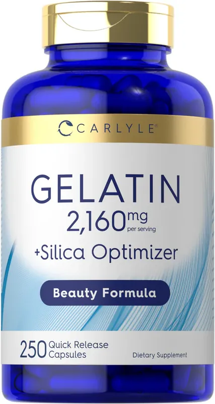 Gelatin (Beef) plus Silica Optimizer, 2,160 mg (per serving), 250 Quick Release Capsules Super Sale