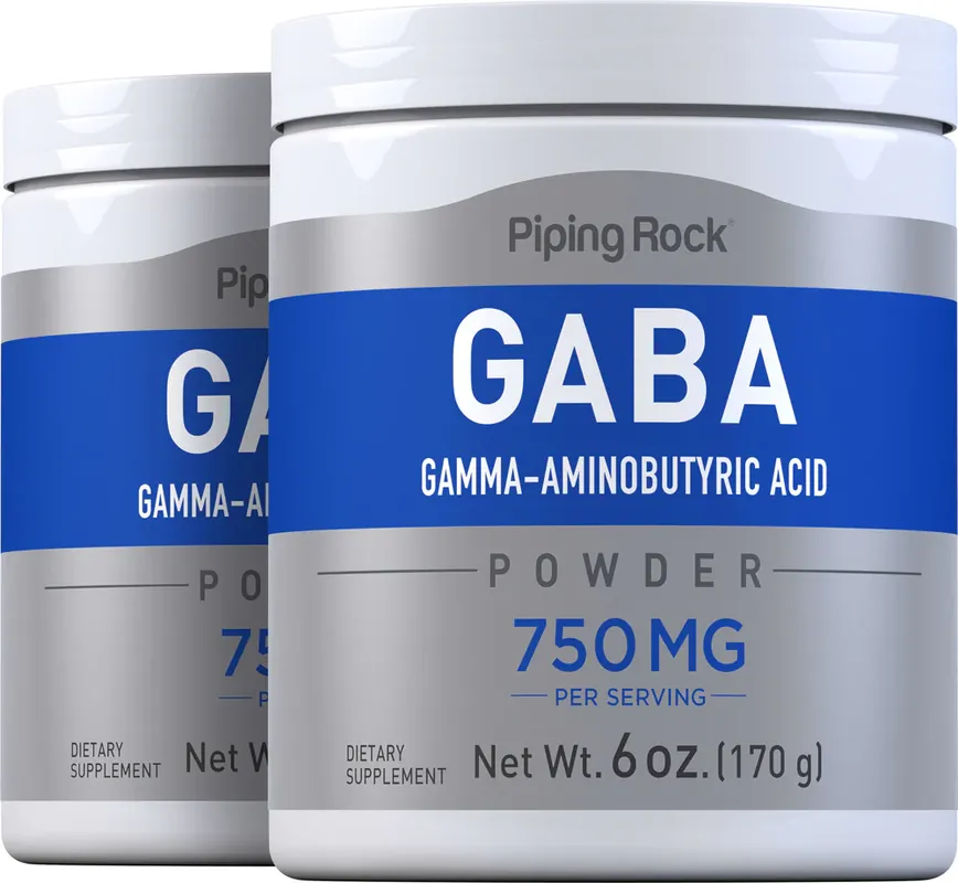 GABA Powder (Gamma-Aminobutyric Acid), 750 mg (per serving), 6 oz (170 g) Bottles, 2 Bottles Fresh Stock