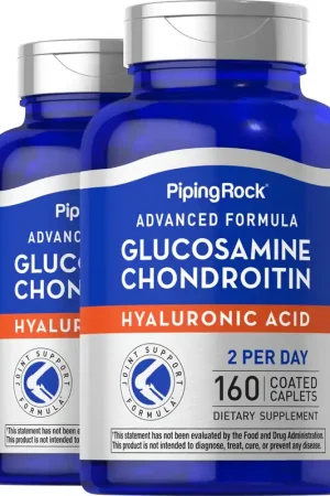 Advanced Glucosamine Chondroitin Hyaluronic Acid, 160 Coated Caplets, 2 Bottles Authentic