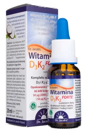Dr. Jacob‘s Vitamin D3+K2 FORTE, drops - 20 ml Super Sale