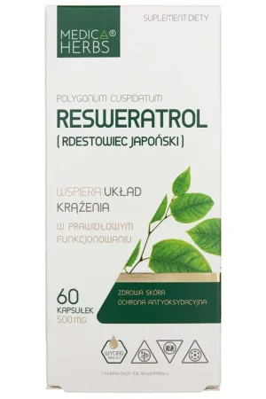 Genuine Medica Herbs Resveratrol (Japanese Knotweed) 500 mg - 60 Capsules