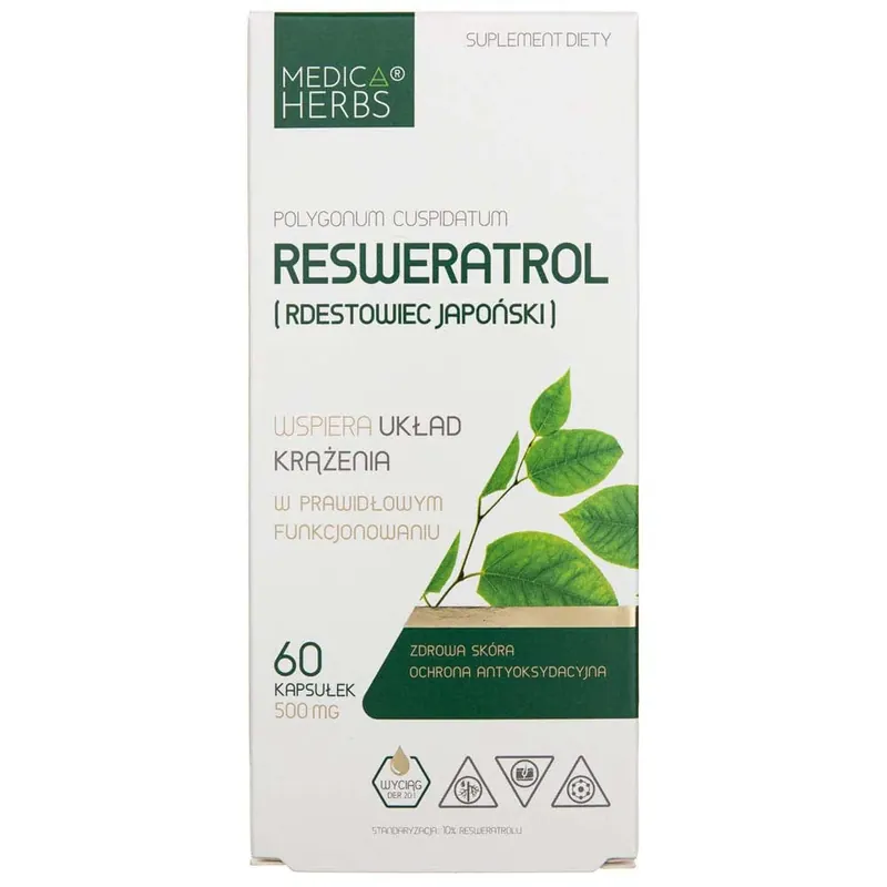 Genuine Medica Herbs Resveratrol (Japanese Knotweed) 500 mg - 60 Capsules