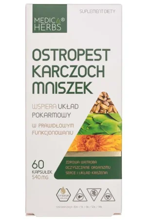 Medica Herbs Thistle Artichoke Dandelion 540 mg - 60 Capsules Brand New