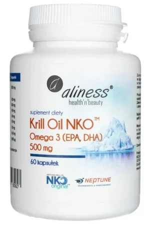Aliness Krill Oil NKO Omega 3 with Astaxanthin 500 mg - 60 Capsules Limited Offer