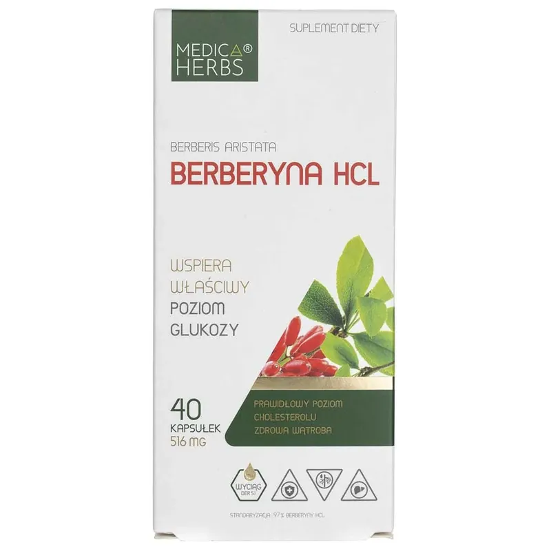 Medica Herbs Berberine HCL 500 mg - 40 Capsules Flash Sale