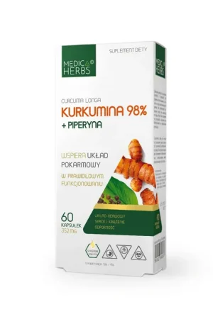Exclusive Offer Medica Herbs Curcumin 98% Piperine - 60 Capsules