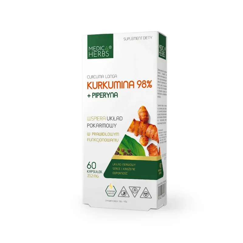 Exclusive Offer Medica Herbs Curcumin 98% Piperine - 60 Capsules