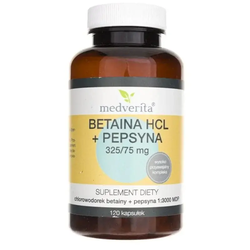 Buy Online Medverita Betaine HCL Pepsin - 120 Capsules